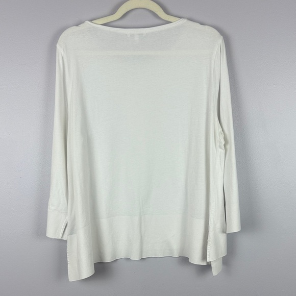 Habitat 100% Cotton White 3/4 Sleeve Top Size Large - Picture 8 of 9
